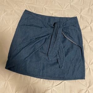 Wrap Blue Denim Skirt